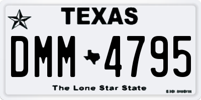 TX license plate DMM4795