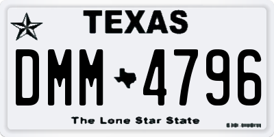 TX license plate DMM4796