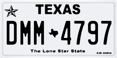 TX license plate DMM4797