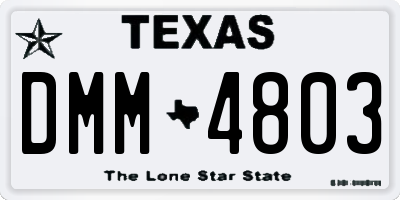 TX license plate DMM4803