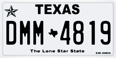 TX license plate DMM4819