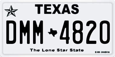 TX license plate DMM4820