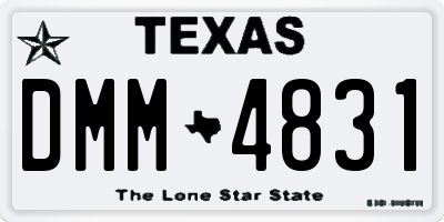 TX license plate DMM4831