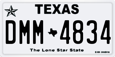 TX license plate DMM4834
