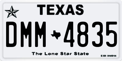 TX license plate DMM4835