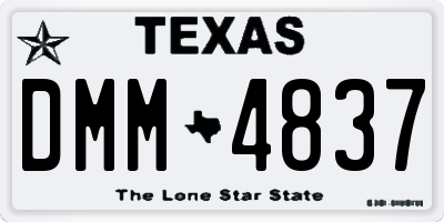 TX license plate DMM4837