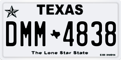 TX license plate DMM4838