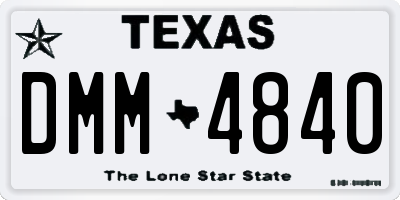 TX license plate DMM4840