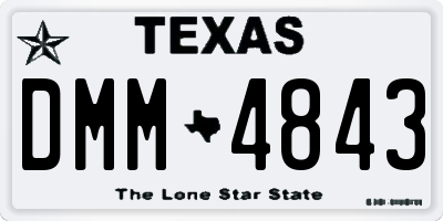TX license plate DMM4843