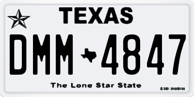 TX license plate DMM4847