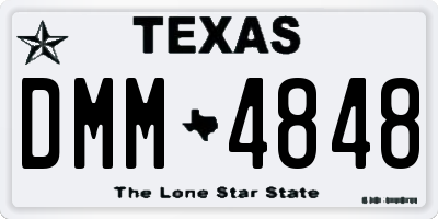 TX license plate DMM4848