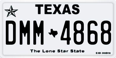 TX license plate DMM4868