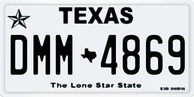 TX license plate DMM4869