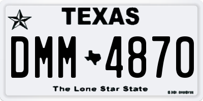 TX license plate DMM4870