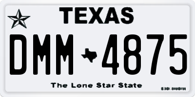 TX license plate DMM4875