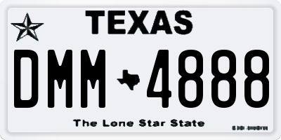 TX license plate DMM4888