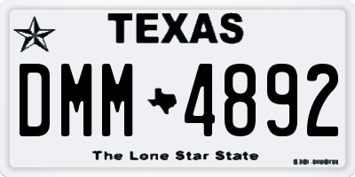 TX license plate DMM4892