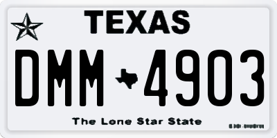 TX license plate DMM4903