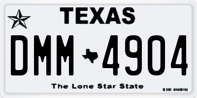 TX license plate DMM4904