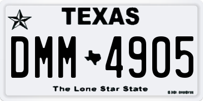 TX license plate DMM4905