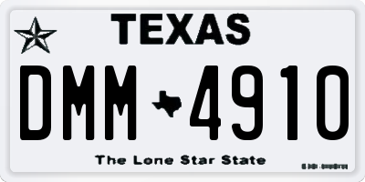 TX license plate DMM4910