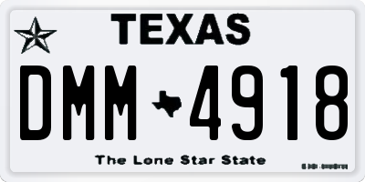 TX license plate DMM4918