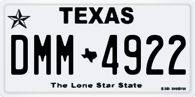 TX license plate DMM4922