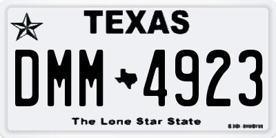 TX license plate DMM4923