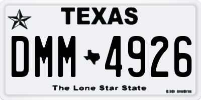 TX license plate DMM4926