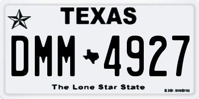 TX license plate DMM4927