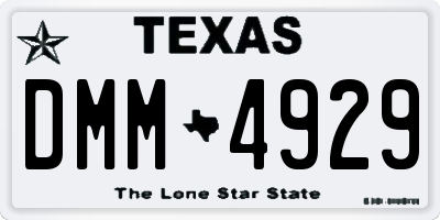 TX license plate DMM4929