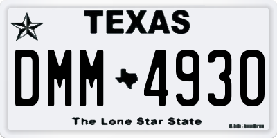 TX license plate DMM4930