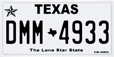 TX license plate DMM4933