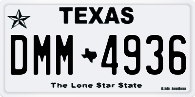 TX license plate DMM4936