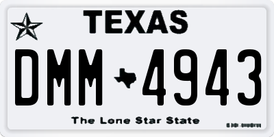 TX license plate DMM4943