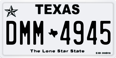 TX license plate DMM4945