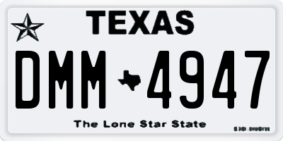 TX license plate DMM4947