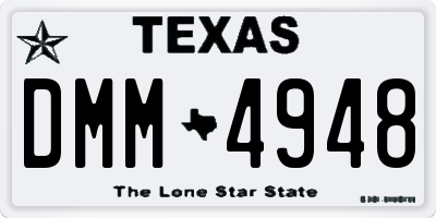 TX license plate DMM4948