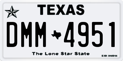 TX license plate DMM4951