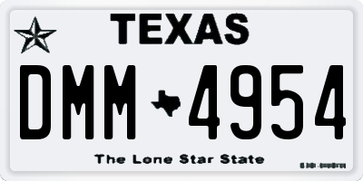 TX license plate DMM4954
