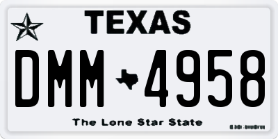 TX license plate DMM4958