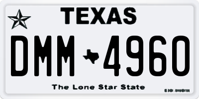 TX license plate DMM4960