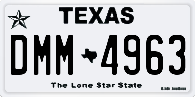 TX license plate DMM4963