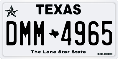 TX license plate DMM4965