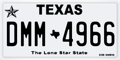 TX license plate DMM4966