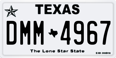 TX license plate DMM4967