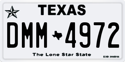 TX license plate DMM4972