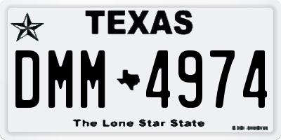 TX license plate DMM4974