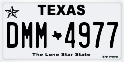 TX license plate DMM4977