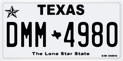 TX license plate DMM4980